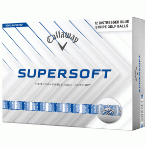 CALLAWAY 2026 SUPERSOFT DISTRESSED STRIPE GOLF BALLS - WHITE / BLUE - LIMTED EDITION - 1 Dozen