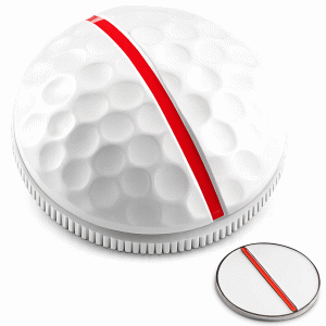 ON POINT 3D VISUAL ALIGNMENT GOLF BALL MARKER - WHITE / RED