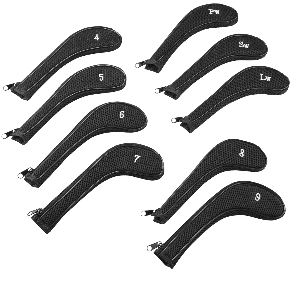 MASTERS PREMIUM ZIPPED LONG NECK GOLF IRON HEAD COVERS 4 LW