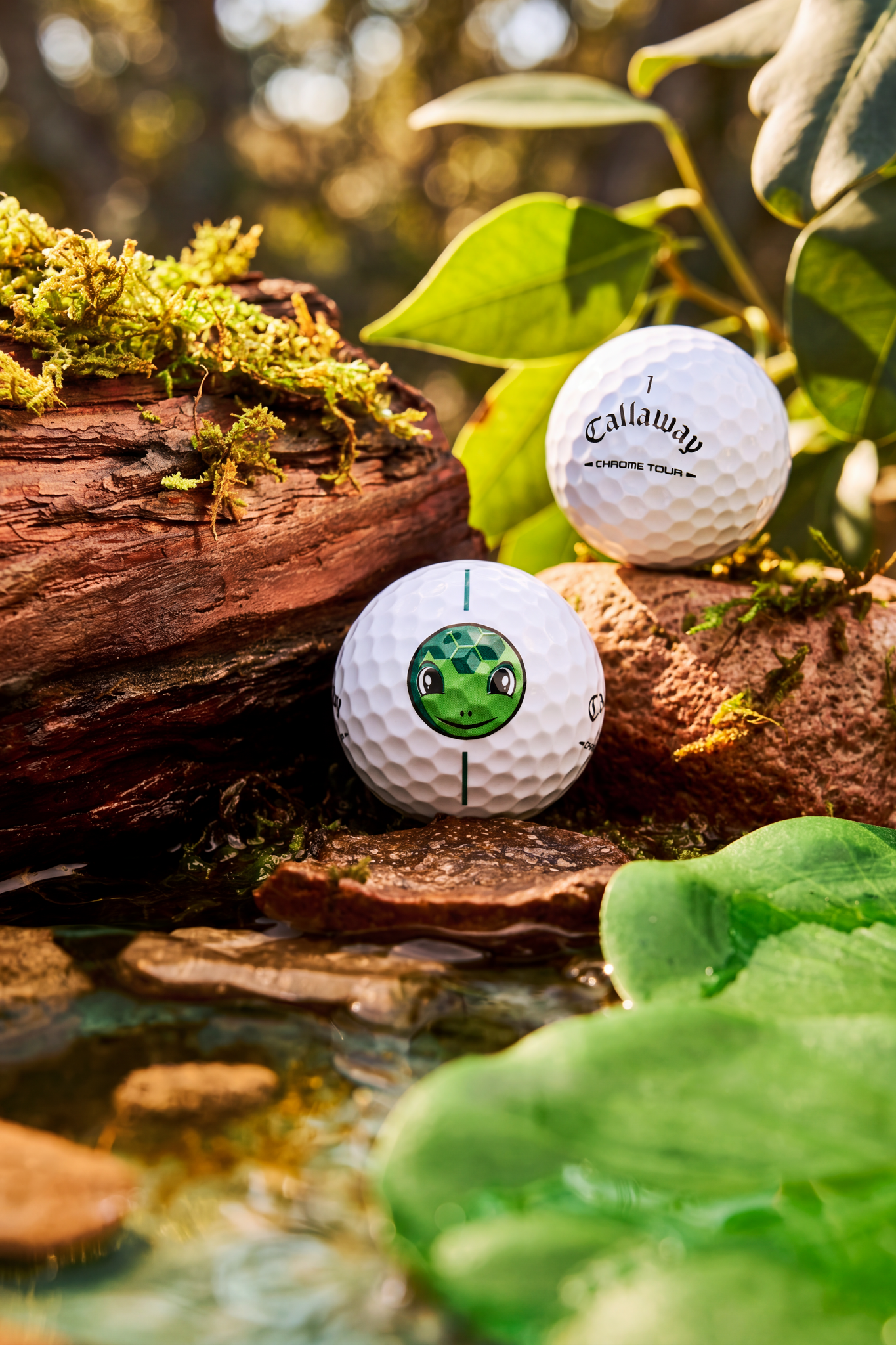Callaway Chrome Tour TRTL golf ball with turtle alignment design
