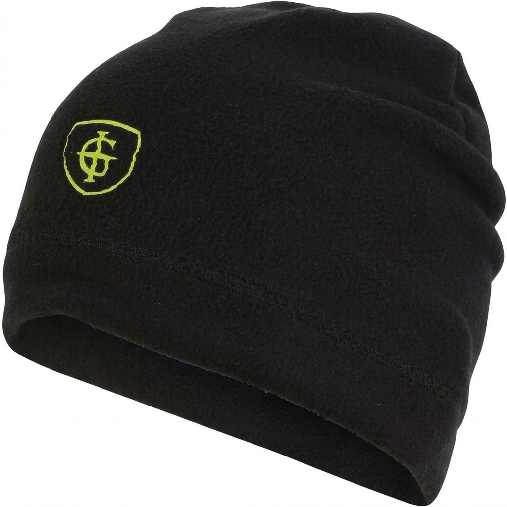 Island Green ESSENTIALS FLEECE BEANIE HAT BLACK